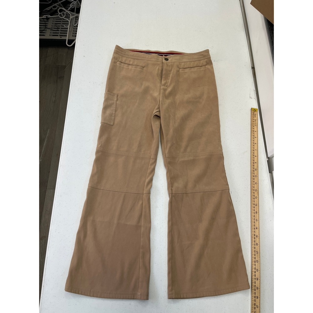 Duck Head Tan Corduroy Flare Pants Women Size 12 Petite Cargo Pockets